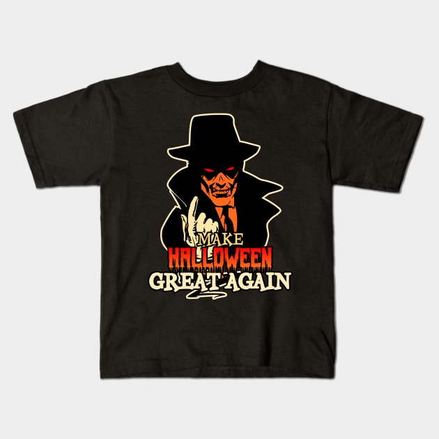 scary mafia spirit, make halloween great again Kids T-Shirt by ADHD Park